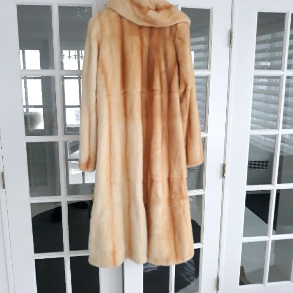 Full length golden mink fur